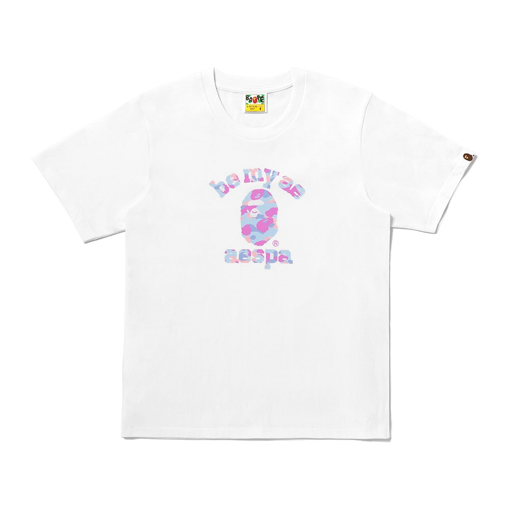 BAPE X AESPA 콜리지 티셔츠(W) WHITE
