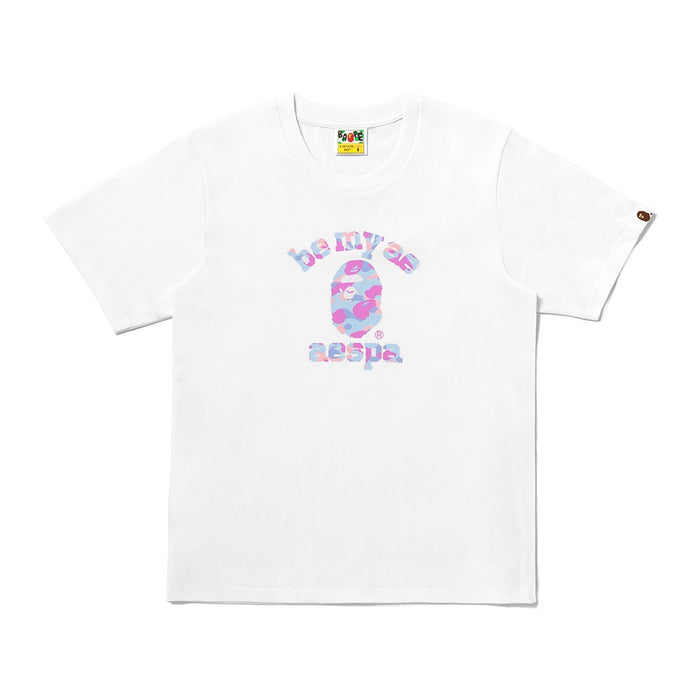 BAPE X AESPA 콜리지 티셔츠(W) WHITE