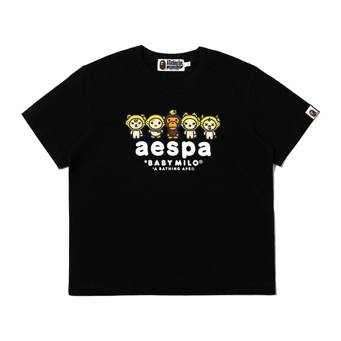 BAPE X AESPA 베이비 마일로 레몬에이드 미니 티셔츠(W) BLACK