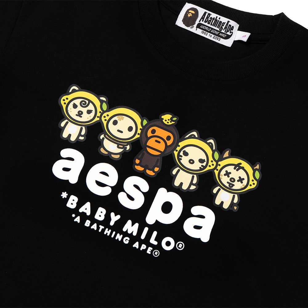 BAPE X AESPA 베이비 마일로 레몬에이드 미니 티셔츠(W) BLACK