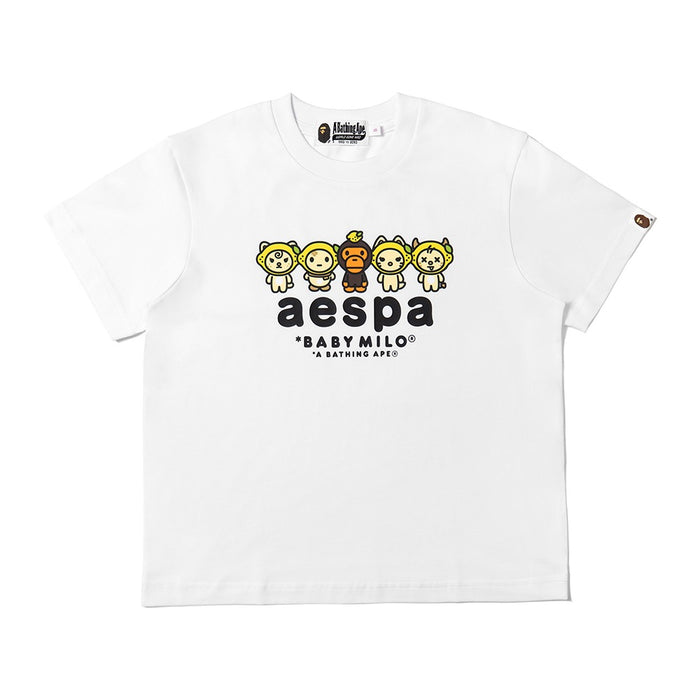 BAPE X AESPA 베이비 마일로 레몬에이드 미니 티셔츠(W) WHITE