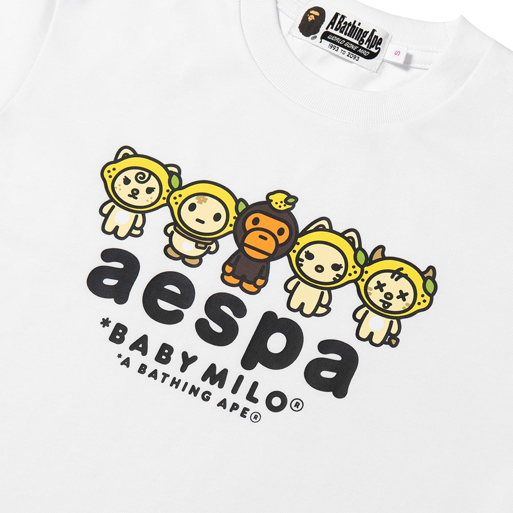 BAPE X AESPA 베이비 마일로 레몬에이드 미니 티셔츠(W) WHITE