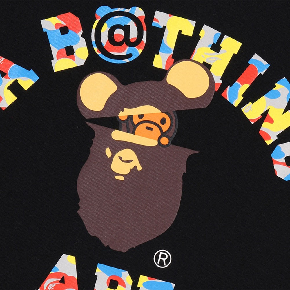 BAPE X MEDICOM TOY 30TH ANNIV 콜리지 마일로 티셔츠(M) BLACK
