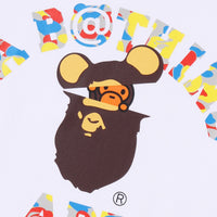 BAPE X MEDICOM TOY 30TH ANNIV 콜리지 마일로 티셔츠(M) WHITE