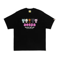 BAPE X AESPA 베이비 마일로 티셔츠(W) BLACK