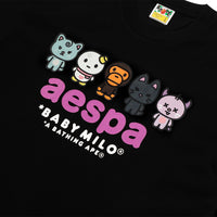 BAPE X AESPA 베이비 마일로 티셔츠(W) BLACK