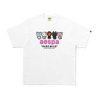 BAPE X AESPA 베이비 마일로 티셔츠(W) WHITE