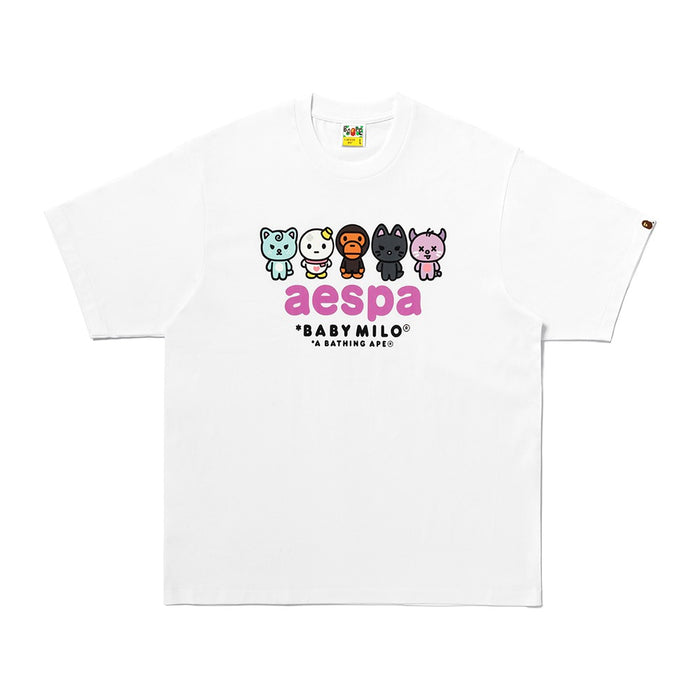 BAPE X AESPA 베이비 마일로 티셔츠(W) WHITE