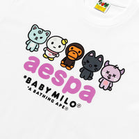 BAPE X AESPA 베이비 마일로 티셔츠(W) WHITE