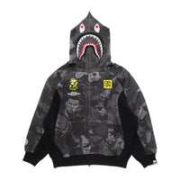 BAPE X CR7 라이프 올 오버 프린트 로고 릴렉스드 핏 샤크 후드(M) BLACK