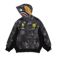 BAPE X CR7 라이프 올 오버 프린트 로고 릴렉스드 핏 샤크 후드(M) BLACK