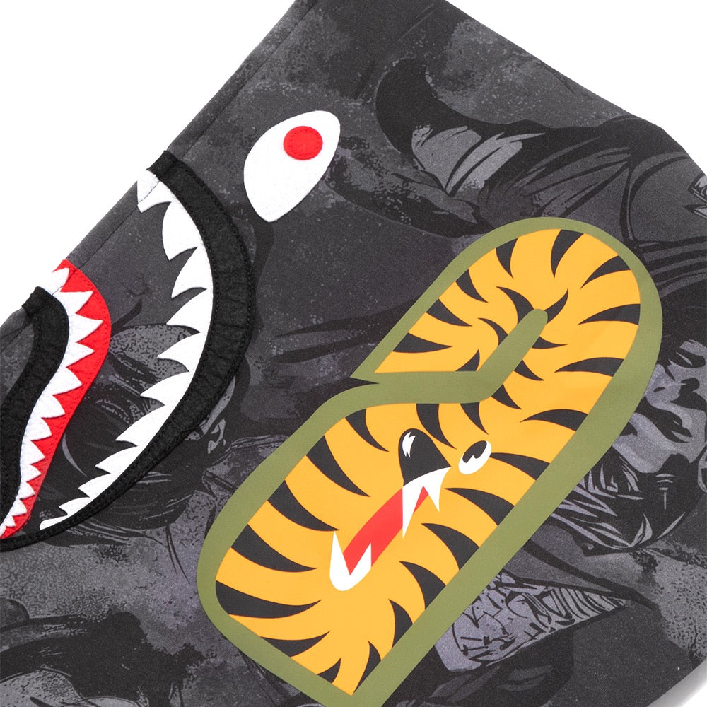 BAPE X CR7 라이프 올 오버 프린트 로고 릴렉스드 핏 샤크 후드(M) BLACK