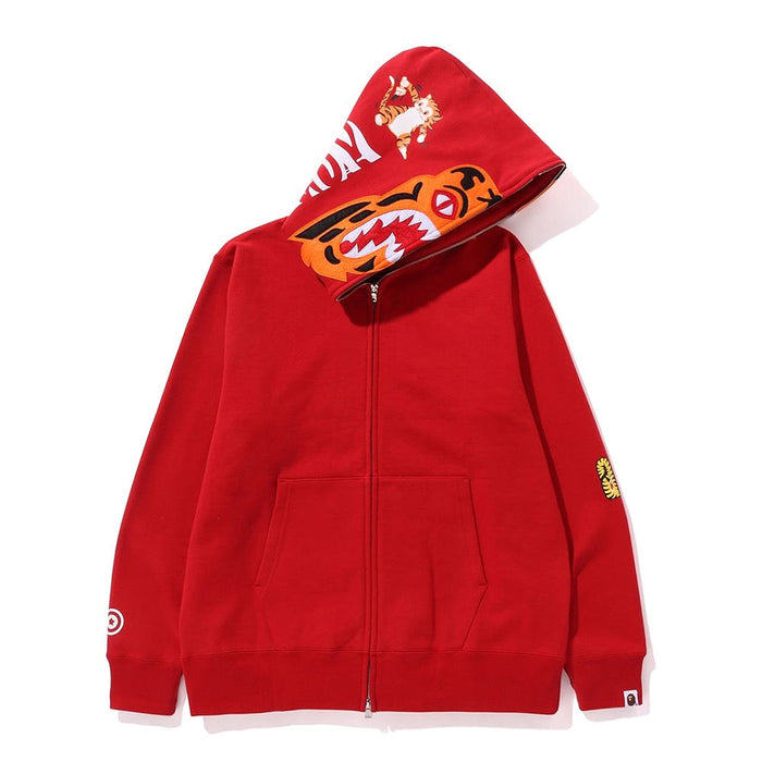 타이거 풀 집 후드(M) RED