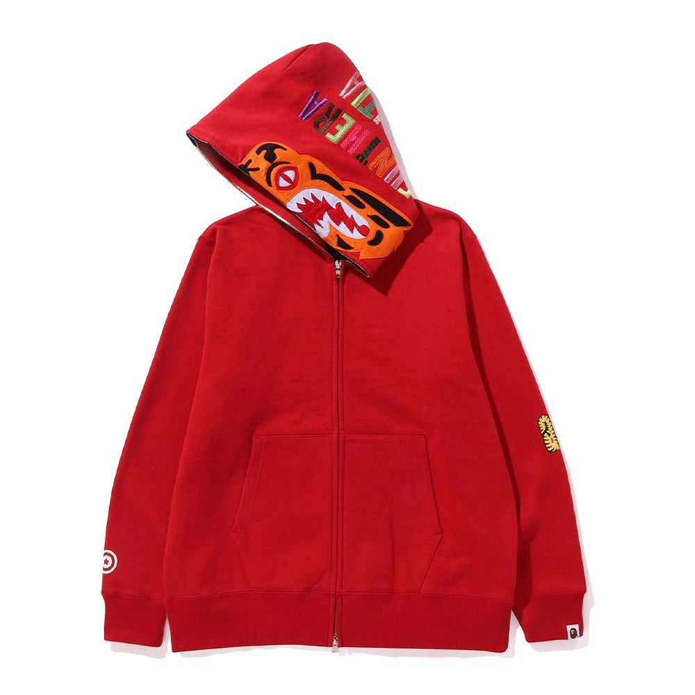 타이거 풀 집 후드(M) RED