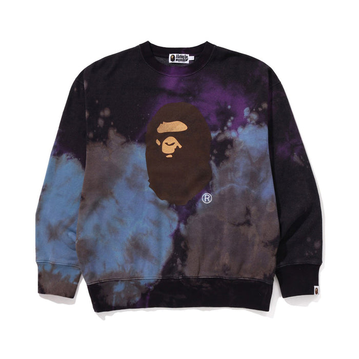 타이다이 에이프 헤드 릴렉스드 핏 크루넥 스웨트셔츠(M) BLACK