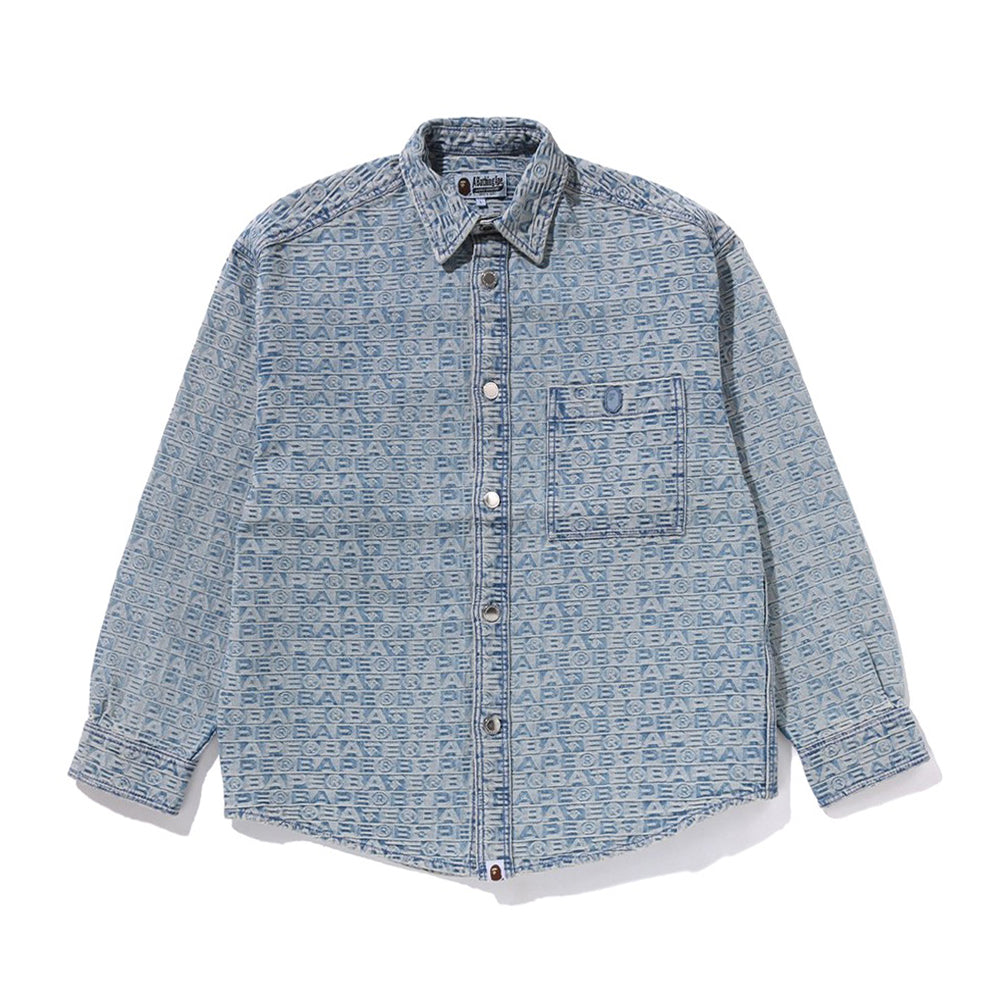 럭스 스포츠 패턴 자카드 10oz 데님 셔츠(M) LIGHT INDIGO