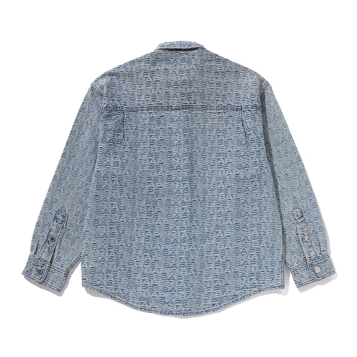 럭스 스포츠 패턴 자카드 10oz 데님 셔츠(M) LIGHT INDIGO
