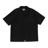 엠브로이더리 오픈 칼라 SS 셔츠(M) BLACK
