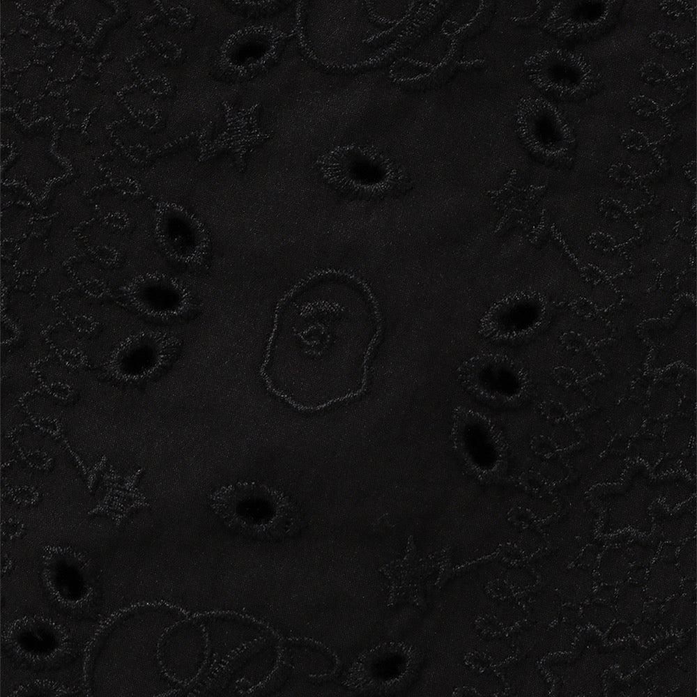 엠브로이더리 오픈 칼라 SS 셔츠(M) BLACK