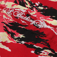 팜 트리 카모 오픈 칼라 포켓 SS 셔츠(M) RED