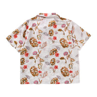 베케이션 패턴 오픈 칼라 셔츠(M) WHITE