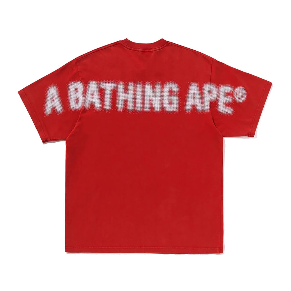 피그먼트 프린트 에이프 헤드 릴렉스드 핏 티셔츠(M) RED