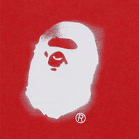 피그먼트 프린트 에이프 헤드 릴렉스드 핏 티셔츠(M) RED