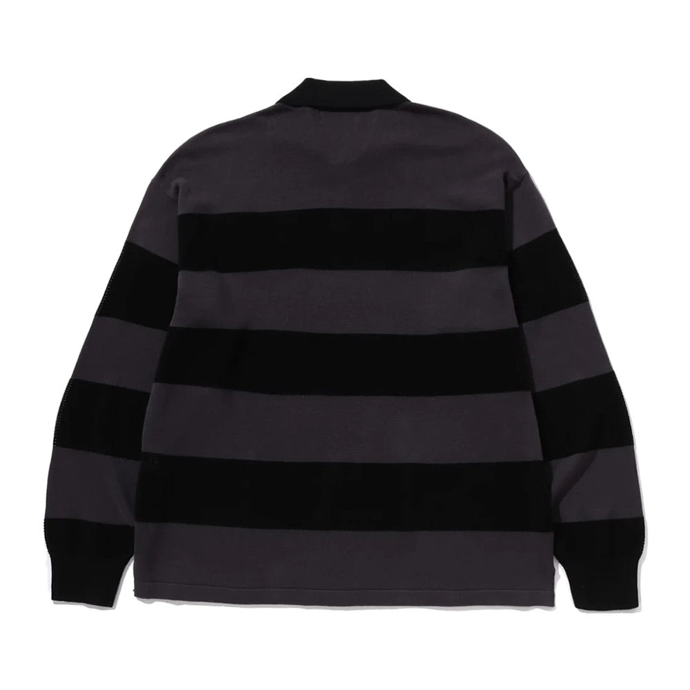 자카드 멀티로고 스트라이프 릴렉스트 핏 티셔츠(M) BLACK