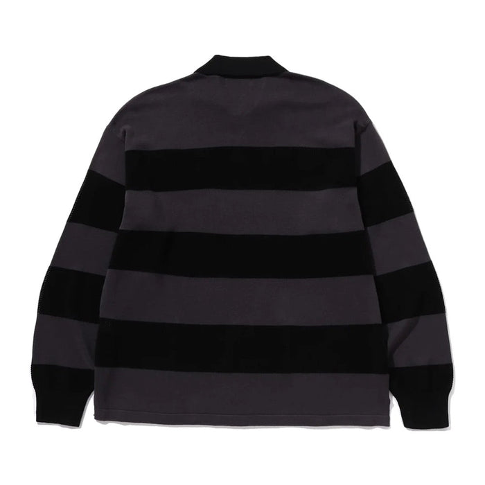 자카드 멀티로고 스트라이프 릴렉스트 핏 티셔츠(M) BLACK