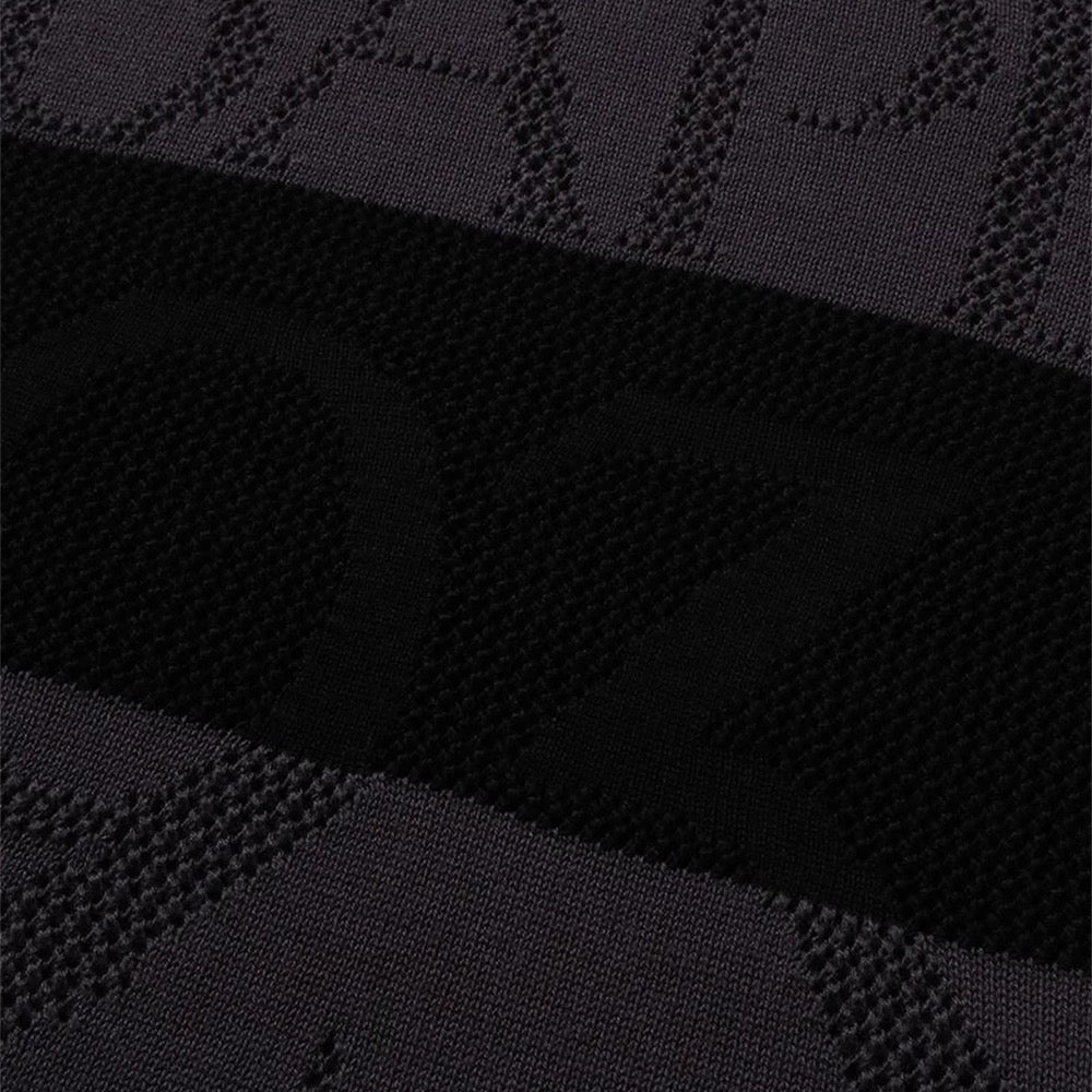 자카드 멀티로고 스트라이프 릴렉스트 핏 티셔츠(M) BLACK