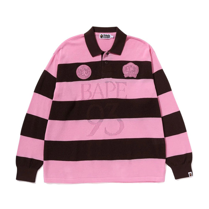 자카드 멀티로고 스트라이프 릴렉스트 핏 티셔츠(M) BROWN