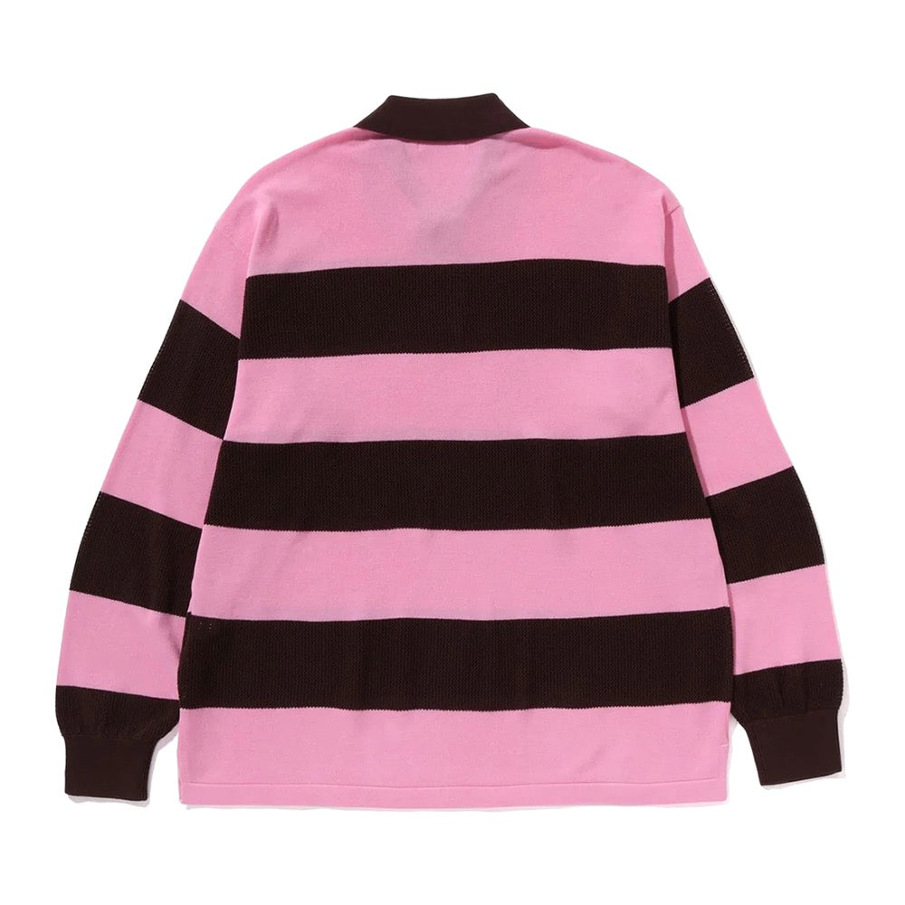 자카드 멀티로고 스트라이프 릴렉스트 핏 티셔츠(M) BROWN