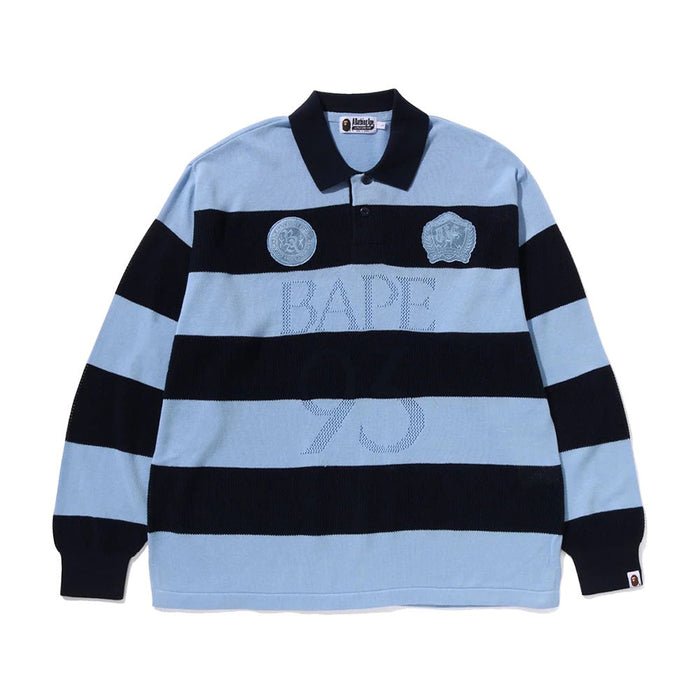 자카드 멀티로고 스트라이프 릴렉스트 핏 티셔츠(M) NAVY