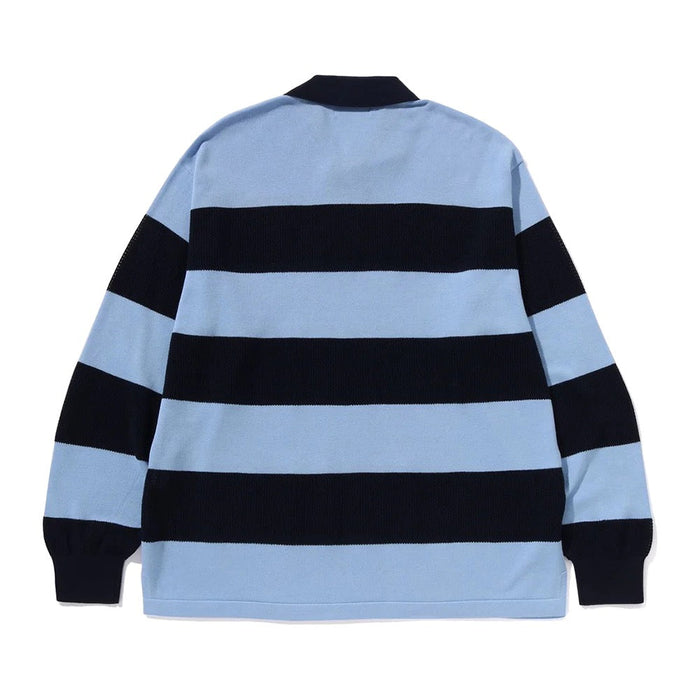 자카드 멀티로고 스트라이프 릴렉스트 핏 티셔츠(M) NAVY