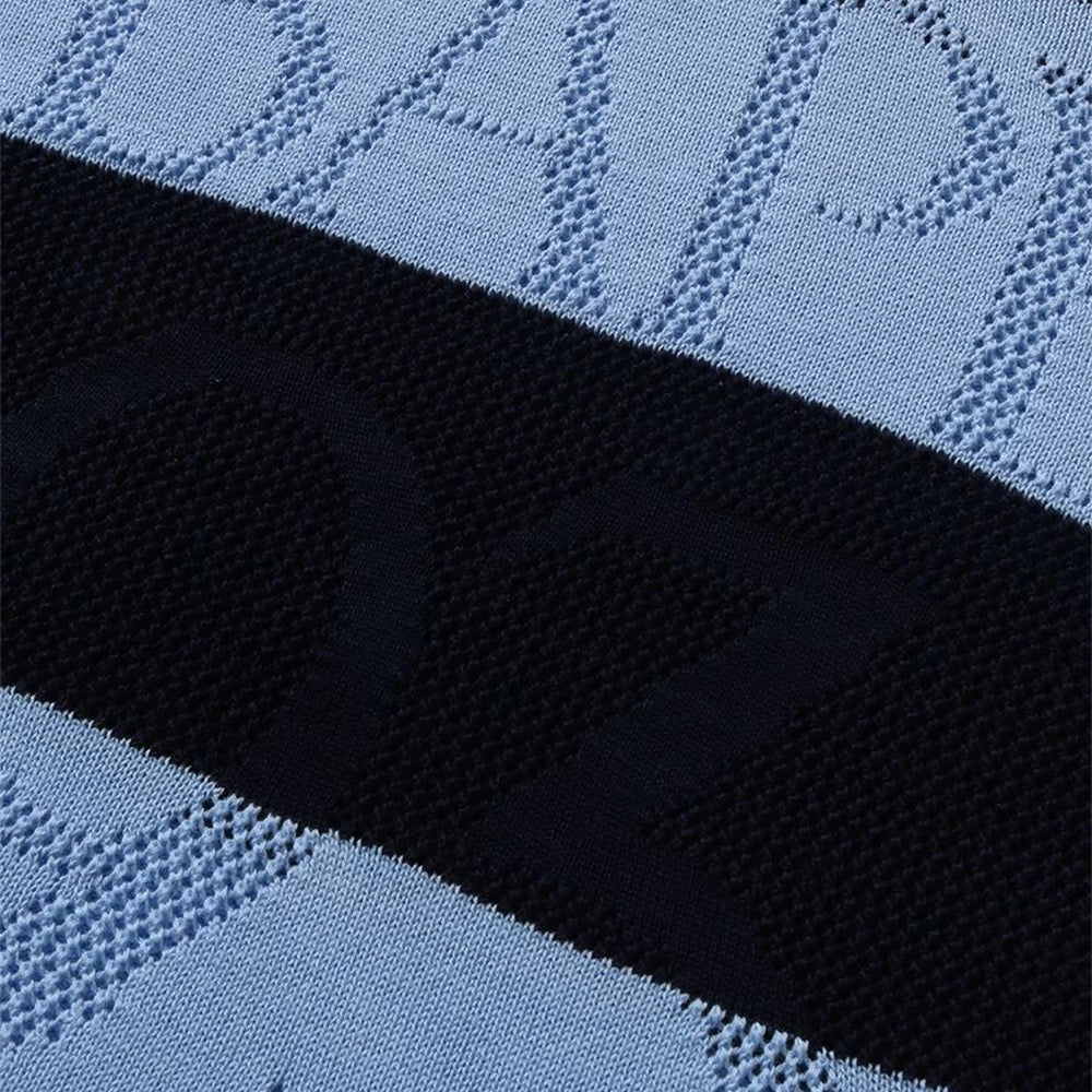 자카드 멀티로고 스트라이프 릴렉스트 핏 티셔츠(M) NAVY