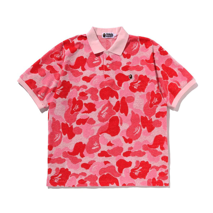 ABC 카모 파일 자카드 릴렉스트 핏 폴로 셔츠(M) PINK
