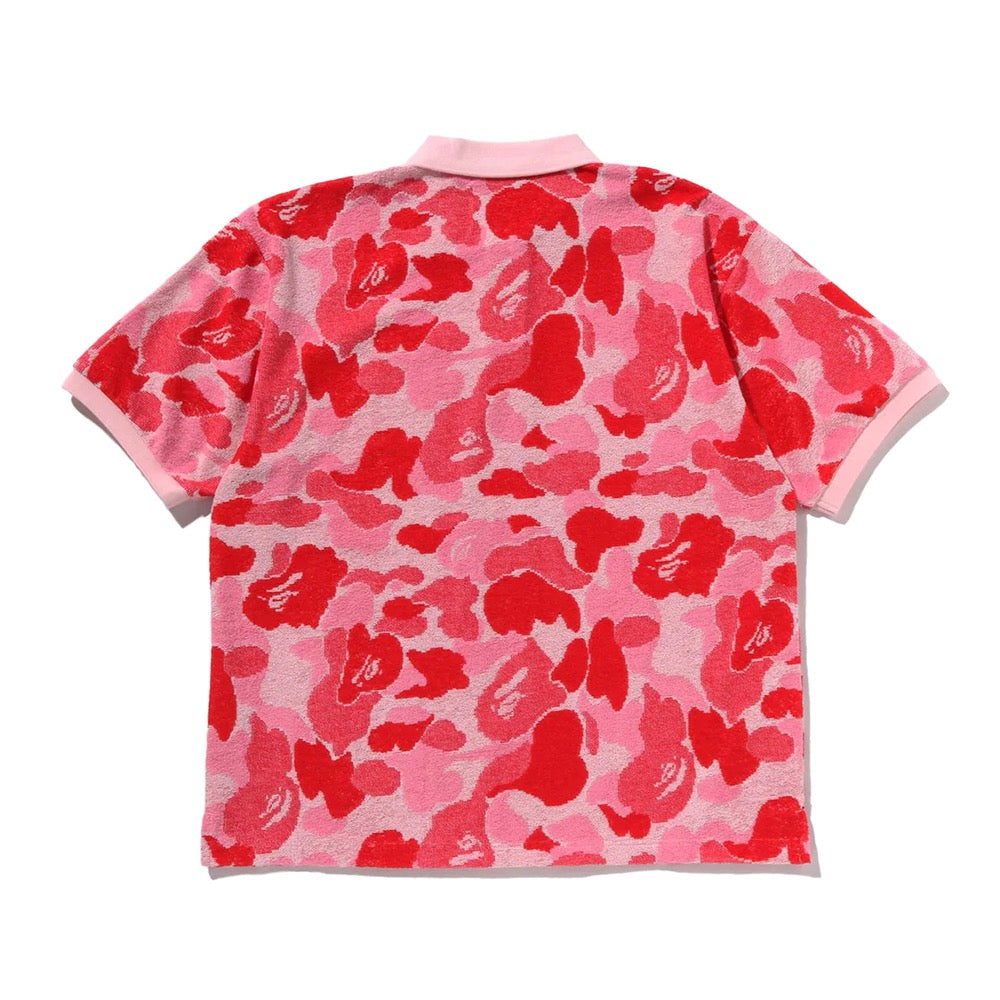 ABC 카모 파일 자카드 릴렉스트 핏 폴로 셔츠(M) PINK