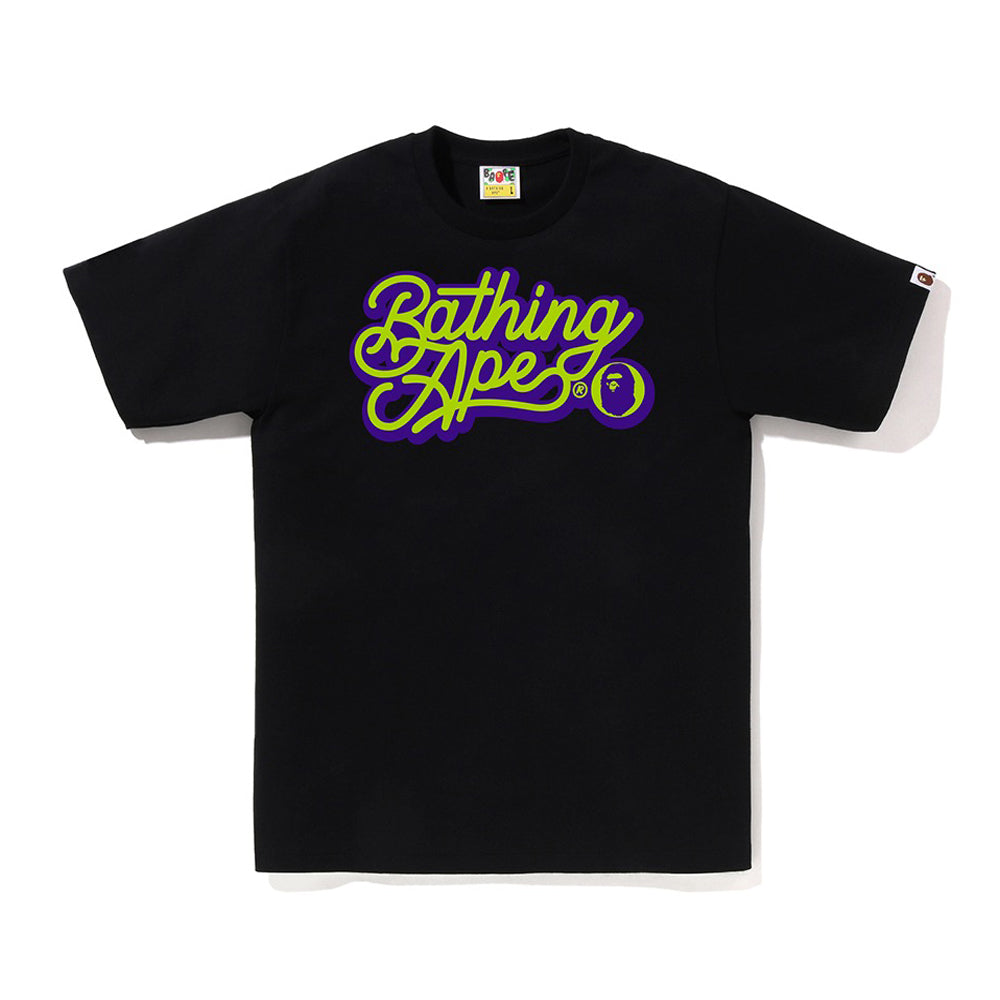 BATHING APE 스크립트 로고 티셔츠(M) BLACK/GREEN