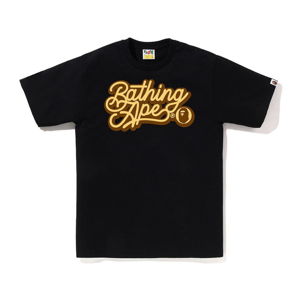 BATHING APE 스크립트 로고 티셔츠(M) BLACK/BROWN