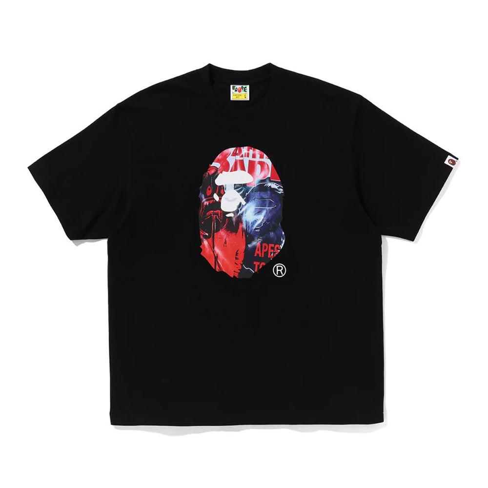 포토 프린트 에이프 헤드 릴렉스드 핏 티셔츠(M) BLACK