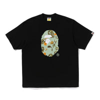 베케이션 패턴 에이프 헤드 릴렉스드 티셔츠(M) BLACK