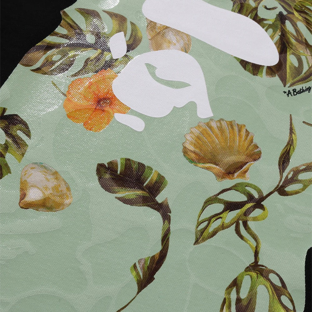 베케이션 패턴 에이프 헤드 릴렉스드 티셔츠(M) BLACK