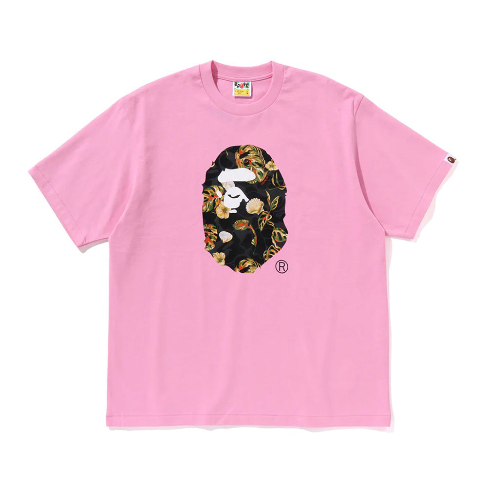 베케이션 패턴 에이프 헤드 릴렉스드 티셔츠(M) PINK