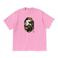 베케이션 패턴 에이프 헤드 릴렉스드 티셔츠(M) PINK