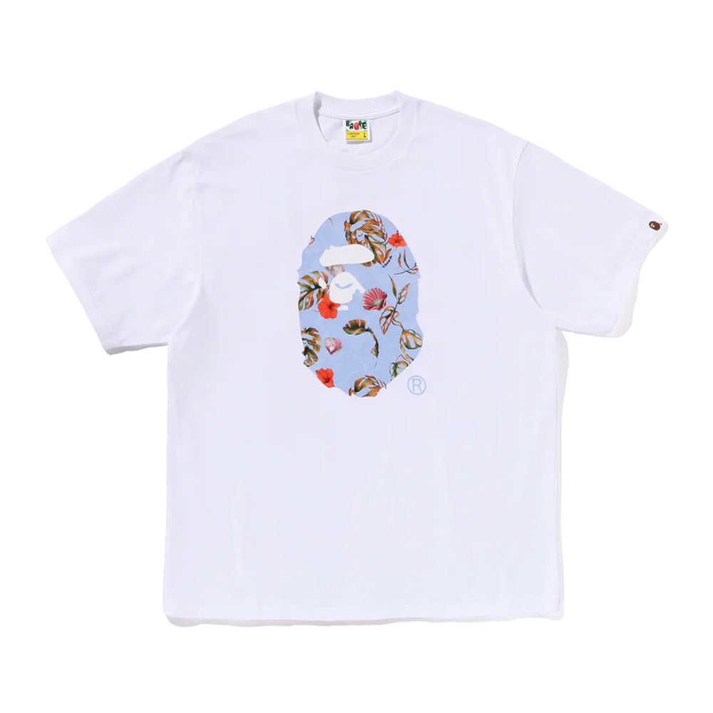 베케이션 패턴 에이프 헤드 릴렉스드 티셔츠(M) WHITE