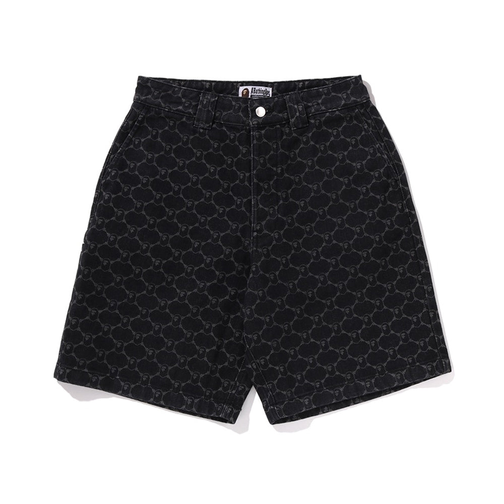 콜리지 모노그램 릴렉스트 핏 13oz 데님 쇼츠(M) BLACK