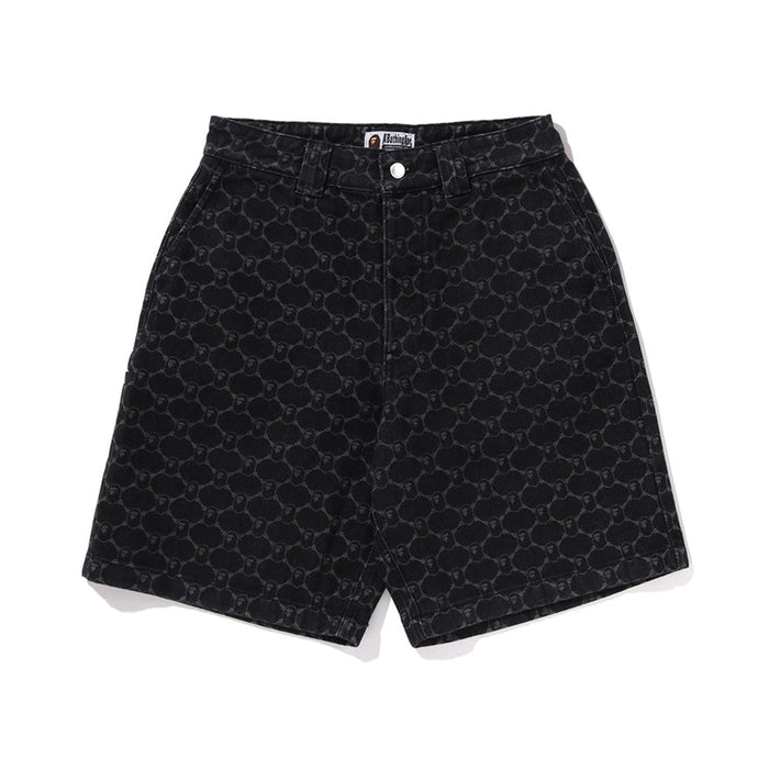 콜리지 모노그램 릴렉스트 핏 13oz 데님 쇼츠(M) BLACK