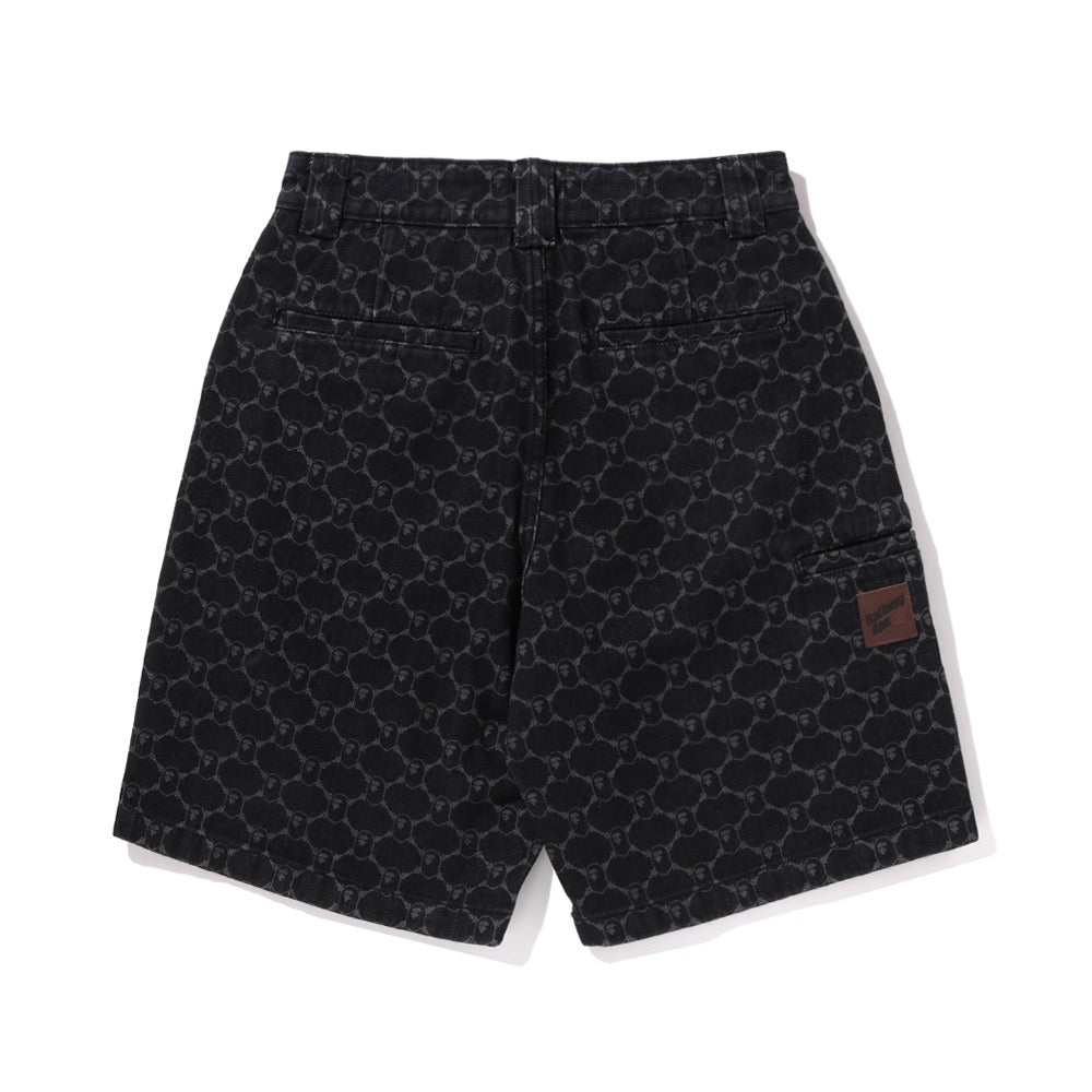 콜리지 모노그램 릴렉스트 핏 13oz 데님 쇼츠(M) BLACK