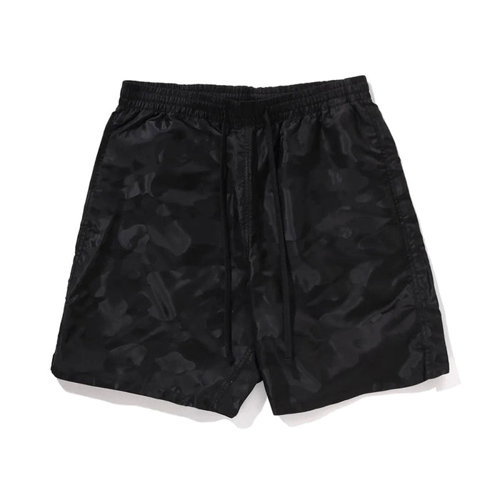 솔리드 카모 BATHING APE 로고 쇼츠(M) BLACK