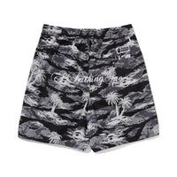 팜 트리 카모 릴랙스드 핏 비치 쇼츠(M) BLACK